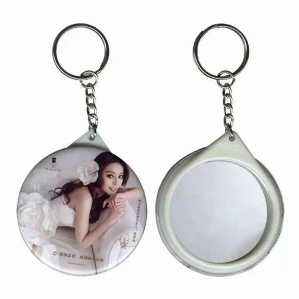 Chapita Llavero Espejo Metálica 44mm 58mm Pack 100*