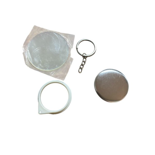 Chapita Llavero Espejo Metálica 44mm 58mm Pack 100*